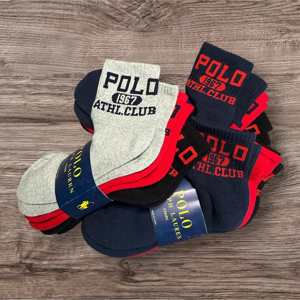 9 Pairs - Polo Ralph Lauren Men’s Socks - (Size 10-13)